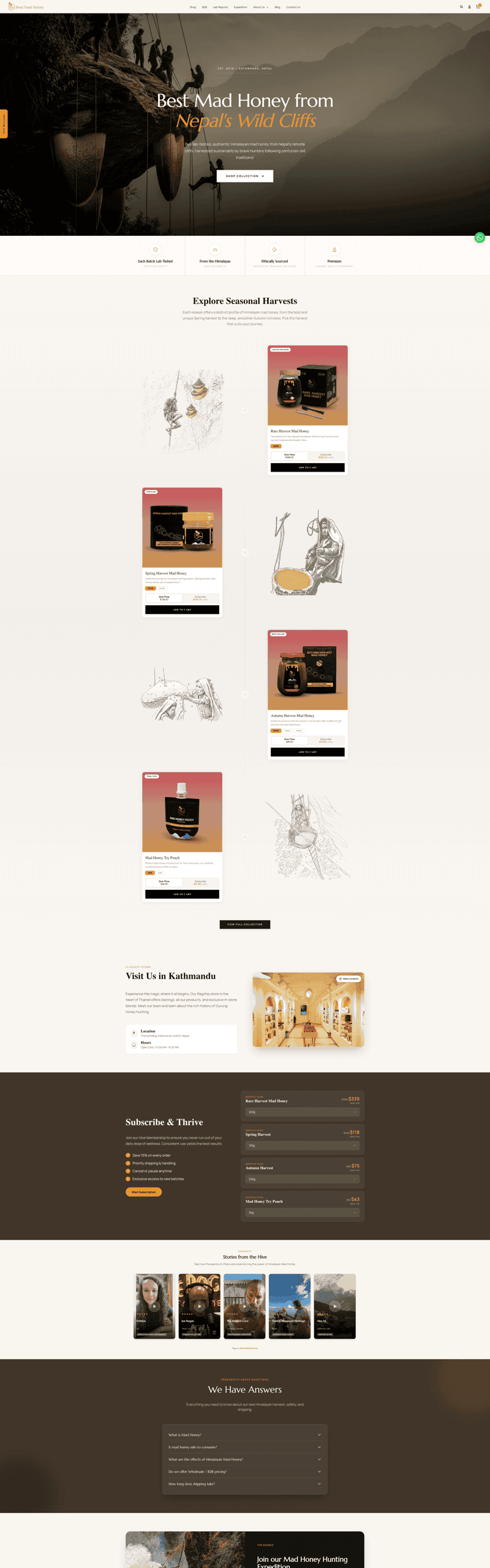 Best Mad Honey Shopify storefront
